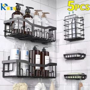 5Pcs Shower Caddy Organizer Self Adhesive Shelves