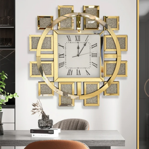 classy crystal decorative mirrored Wall clock
