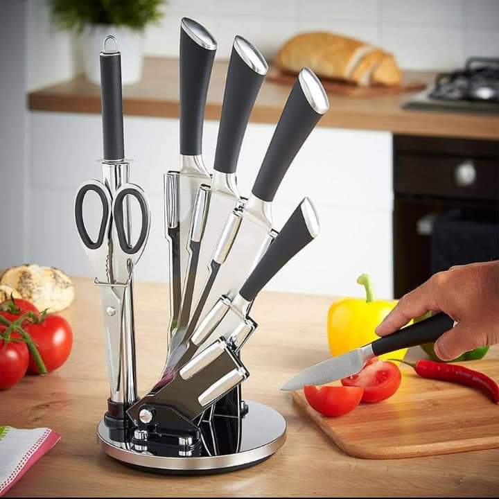 Knife set with stand