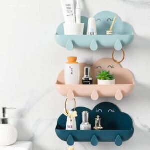Adhesive bathroom organizer