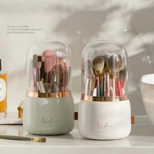 360° Rotating Makeup Brushes Holder