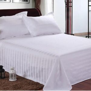 White striped bedsheets set