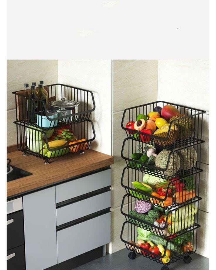 4 layer trolley mesh rack
