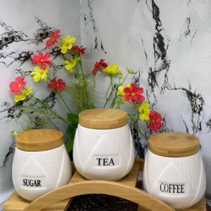 Canister set with Bamboo stand