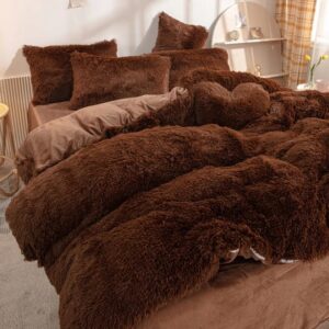 Luxury designs Velvet plush Fluffy Duvet set