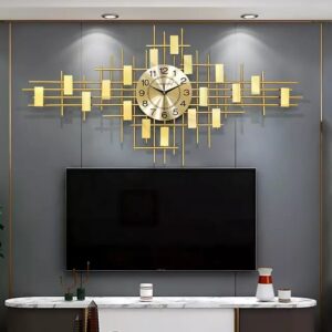 Gold metal sunburst Wall Clock