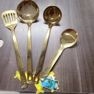 Gold serving spoons