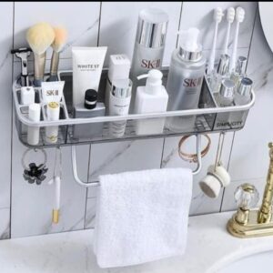 Bathroom organizer with hanger